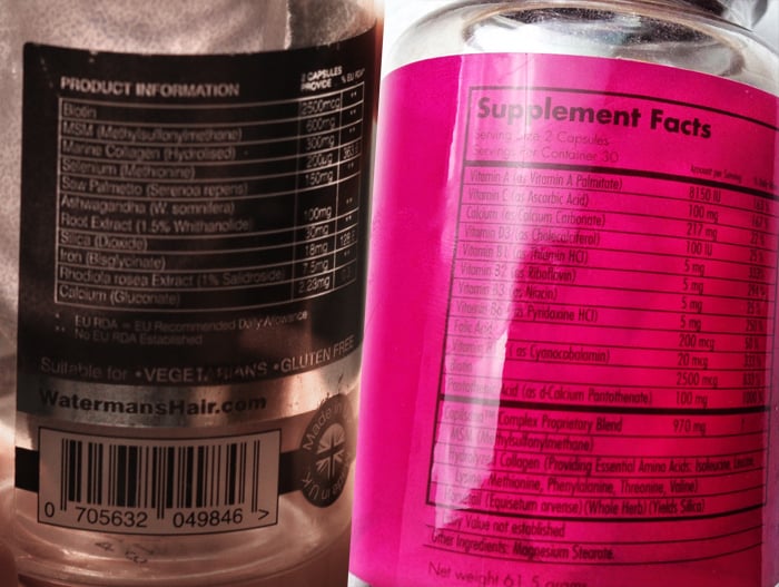 supplement facts sugar bear hair vs hairfinity